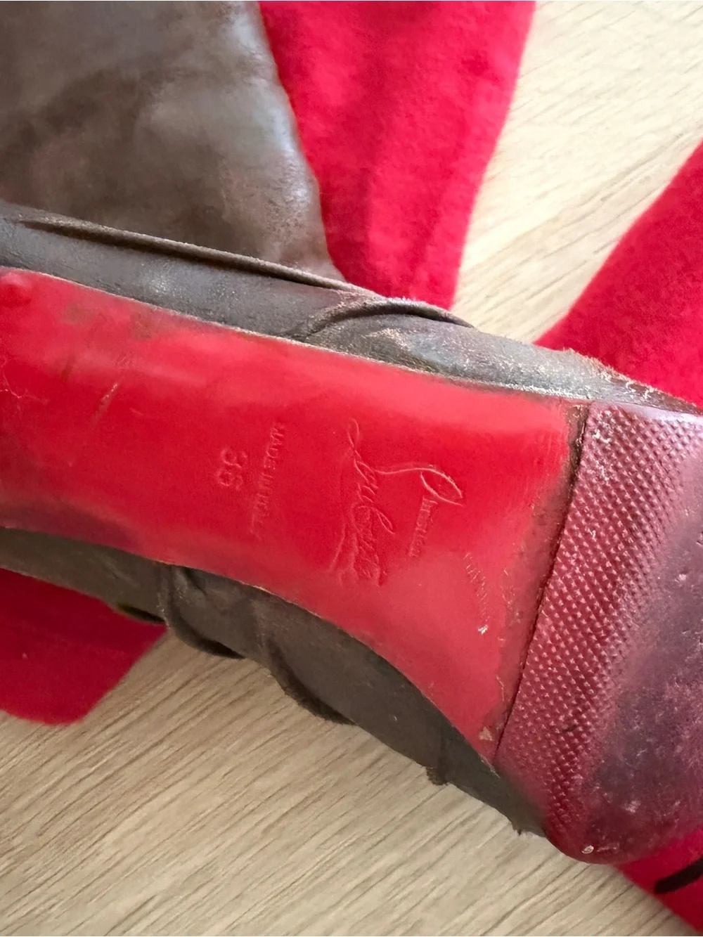 Christian Louboutin Brown Suede Over-the-Knee Boots - Picture 2 of 8